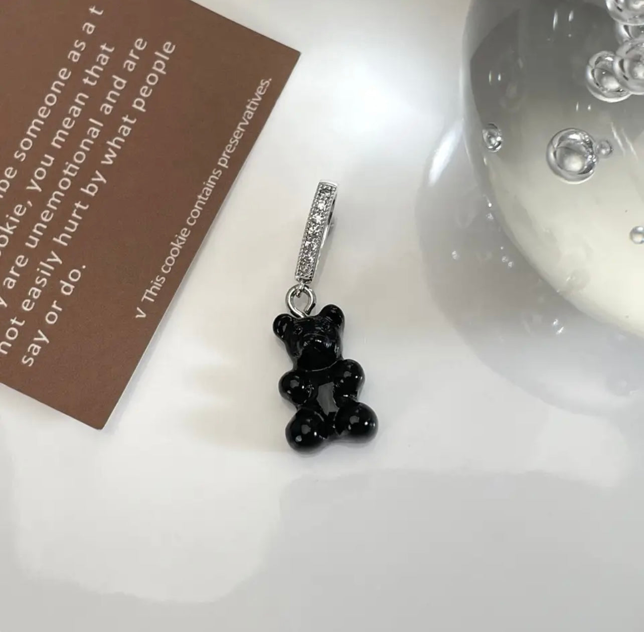 Bear charm with silver