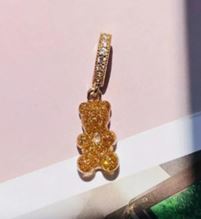 Gold glitter Bear charm