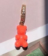 Orange glitter Bear charm