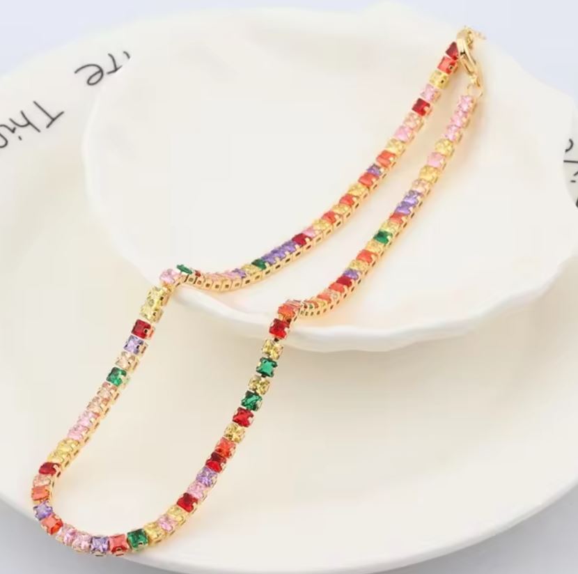 Rainbow diamond necklace - 3 options