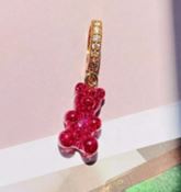 Pink glitter Bear charm